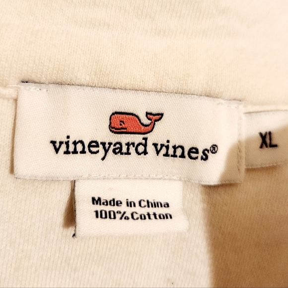 Vineyard Vines | Women's Ivory & Purple Quarter Zipper Shep Sweatshirt (Size XL) - Picture 2 of 16